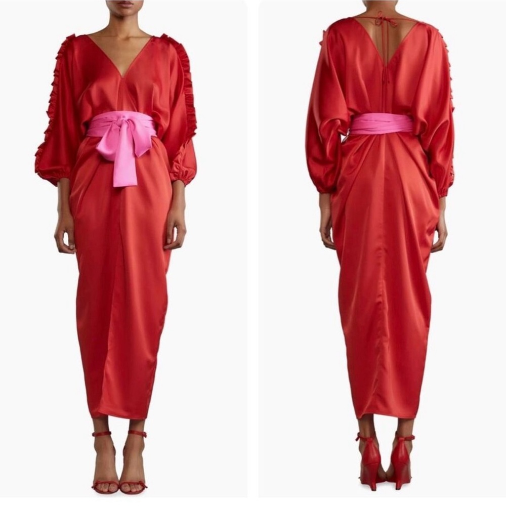 Cynthia Rowley Satin Sash Caftan 
Size OS